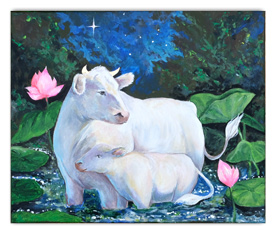 Картина Белые коровы