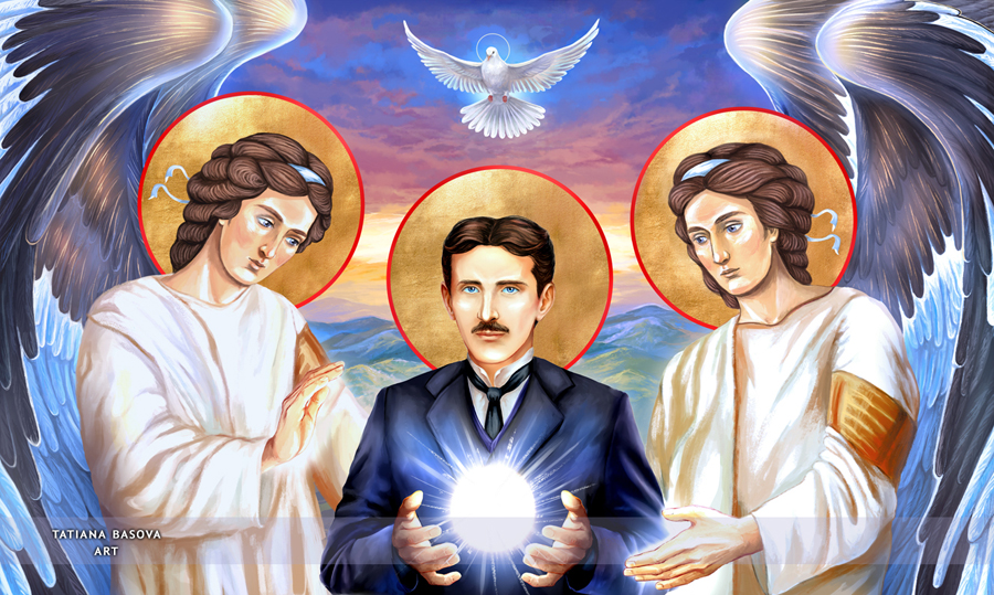 Никола Тесла икона святой белый ангел сербия